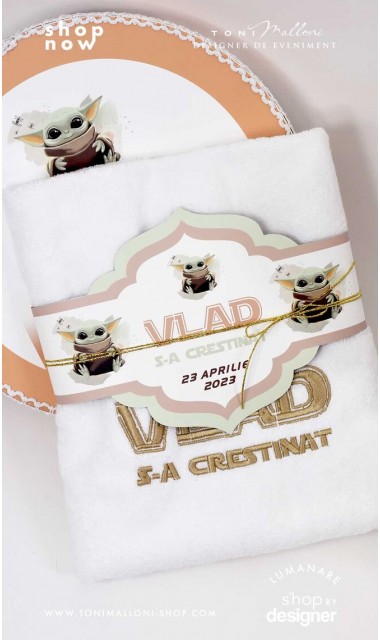 Trusou botez baieti personalizat cu Baby Yoda 7